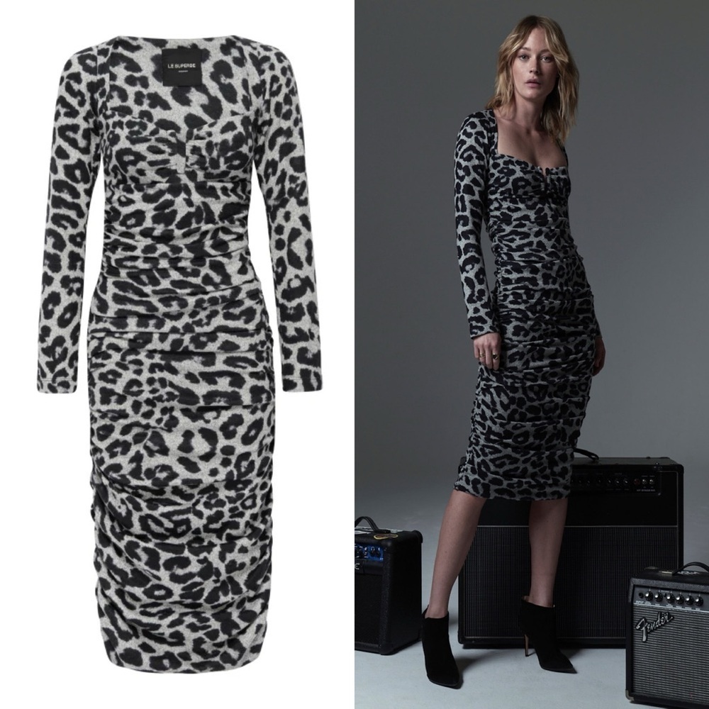 LE SUPERBE
BLONDIE DRESS Leopard Print Long Sleeve Dress​​
